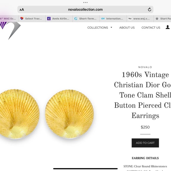 Vintage CHRISTIAN DIOR Clam Shell Earrings - Picture 8 of 8